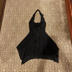 Women black dress with flower- size S